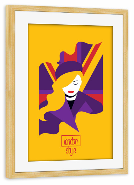 Poster mit Rahmen kiefer "London Style (Blonde)" artboxONE - Städte,Städte / London,Fashion