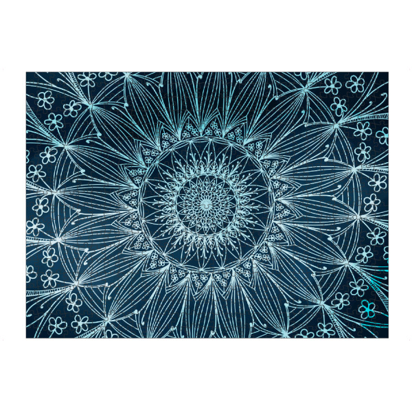 Puzzle Ravensburger "Blue floral mandala" artboxONE - Abstrakt,Geometrie