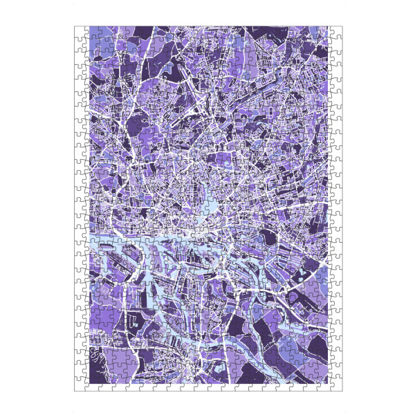 Puzzle Ravensburger "Hamburg Germany City Map purp" artboxONE - Städte / Berlin,Reise,Ultraviolet,Kartografie