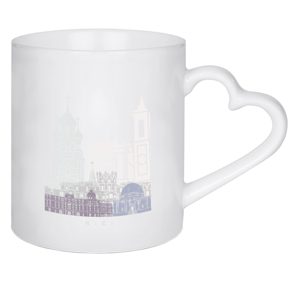 Herztasse "SCHÖNES SKYLINE-PASTELL" artboxONE - Städte,Architektur - Skyline,Denkmäler,Stadt,Tourismus,Wandgemälde,Pastellfarben,Turm,Städte