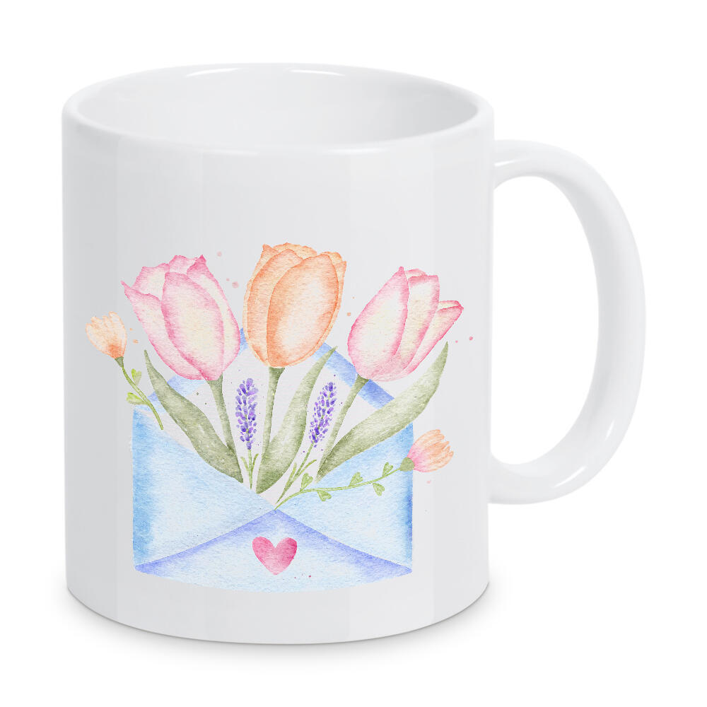 Tasse "Blumengruß per Brief" artboxONE - Floral,Liebe,Für Mama