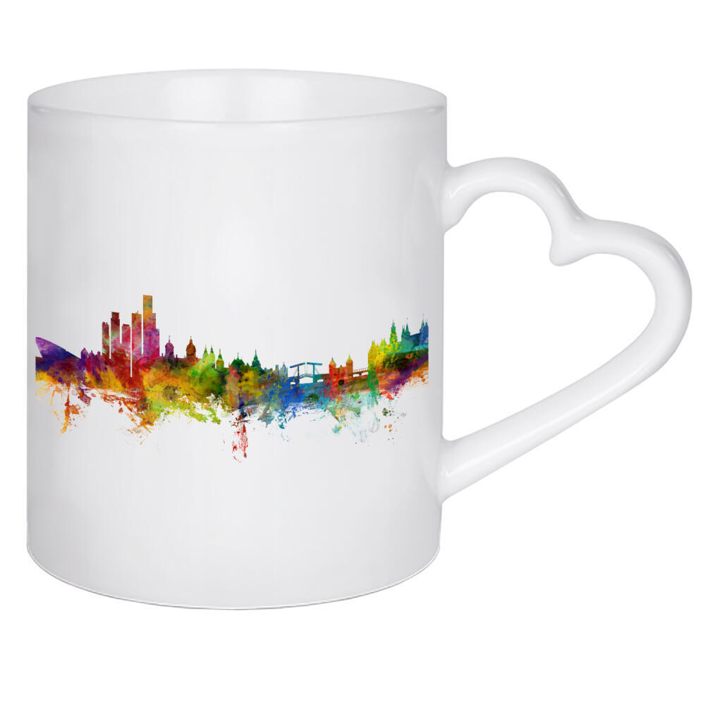 Herztasse "Amsterdam The Netherlands Skyline" artboxONE - Städte,Reise,Städte / Amsterdam
