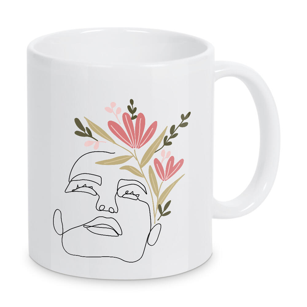 Tasse "Einzeiliges Frauenporträt" artboxONE - Abstrakt,Menschen