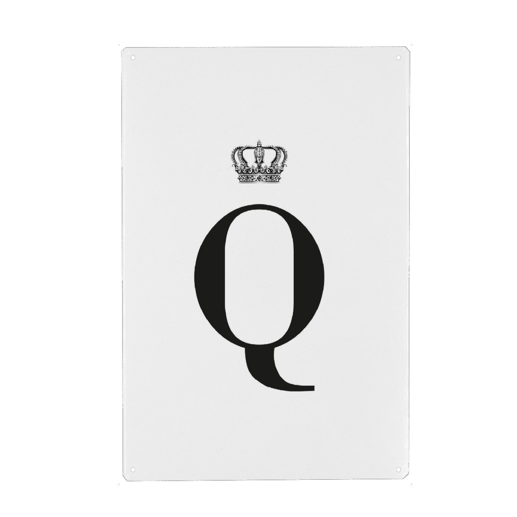 Holzbild "Q King" artboxONE - Schwarzweiß,Buchstaben,Buchstaben / Q
