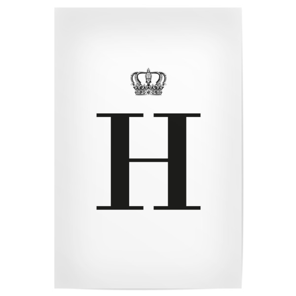 Poster 30x20 cm "H King" artboxONE - Schwarzweiß,Buchstaben,Buchstaben / H