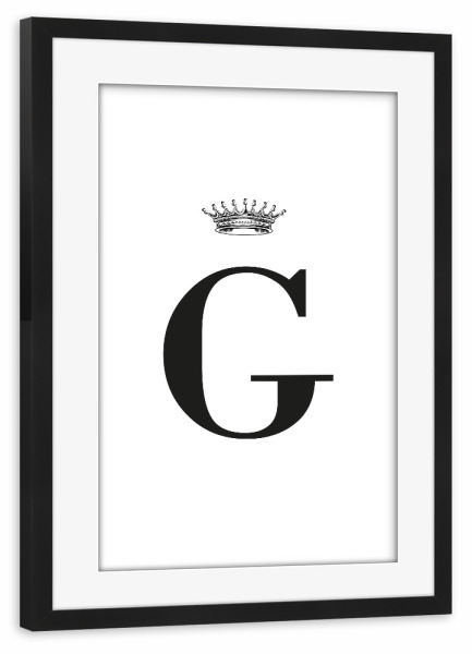 Poster mit Rahmen schwarz "G Queen" artboxONE - Schwarzweiß,Buchstaben,Buchstaben / G