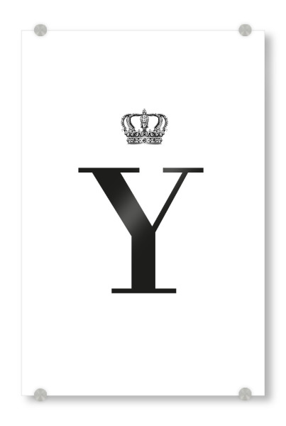 Acrylglasbild "Y King" artboxONE - Schwarzweiß,Buchstaben,Buchstaben / Y