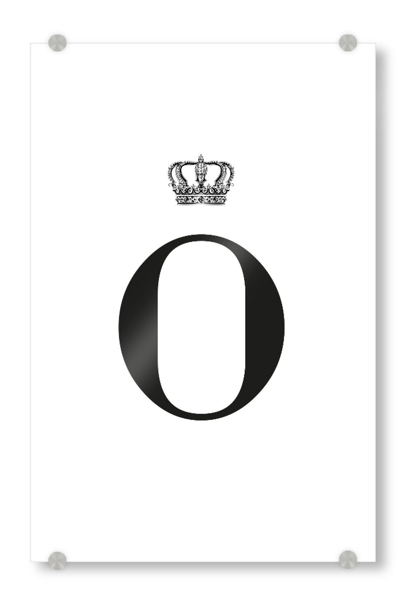Acrylglasbild "O King" artboxONE - Schwarzweiß,Buchstaben,Buchstaben / O