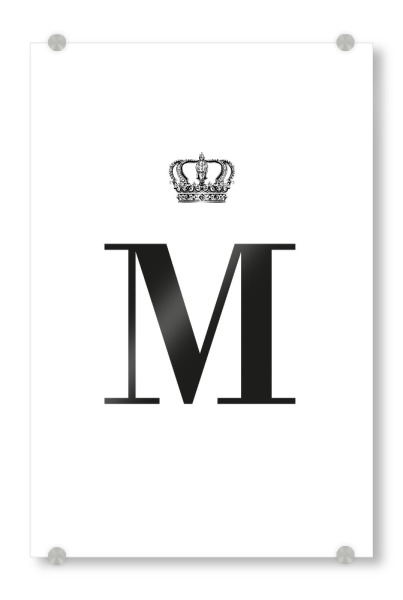 Acrylglasbild "M King" artboxONE - Schwarzweiß,Buchstaben,Buchstaben / M