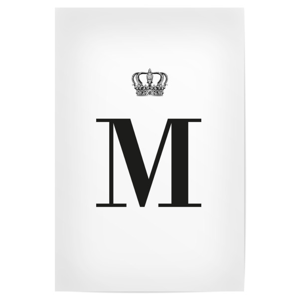 Poster 30x20 cm "M King" artboxONE - Schwarzweiß,Buchstaben,Buchstaben / M