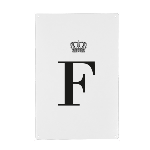 Metall Poster "F King" artboxONE - Schwarzweiß,Buchstaben,Buchstaben / F