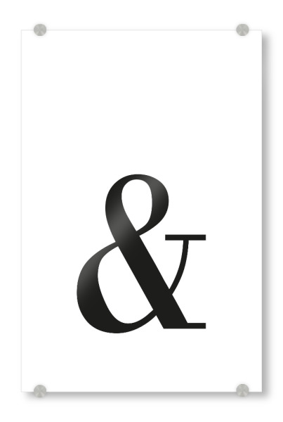 Acrylglasbild "Ampersand Royal" artboxONE - Schwarzweiß,Fashion - Buchstabe,Alphabet,Alfabet,Und,And,Symbol,Kronenalphabet,Crown