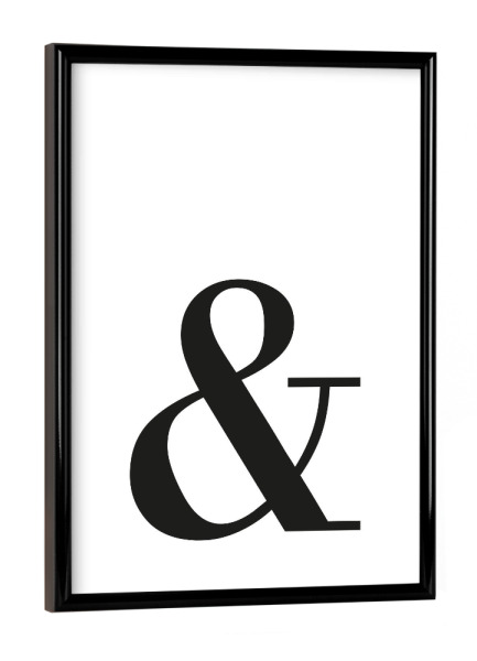 Poster mit schwarzem Rahmen "Ampersand Royal" artboxONE - Schwarzweiß,Fashion - Buchstabe,Alphabet,Alfabet,Und,And,Symbol,Kronenalphabet,Crown