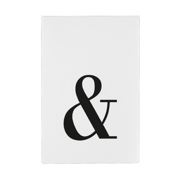 Metall Poster "Ampersand Royal" artboxONE - Schwarzweiß,Fashion - Buchstabe,Alphabet,Alfabet,Und,And,Symbol,Kronenalphabet,Crown - Blechschild