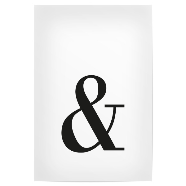 Poster 30x20 cm "Ampersand Royal" artboxONE - Schwarzweiß,Fashion - Buchstabe,Alphabet,Alfabet,Und,And,Symbol,Kronenalphabet,Crown