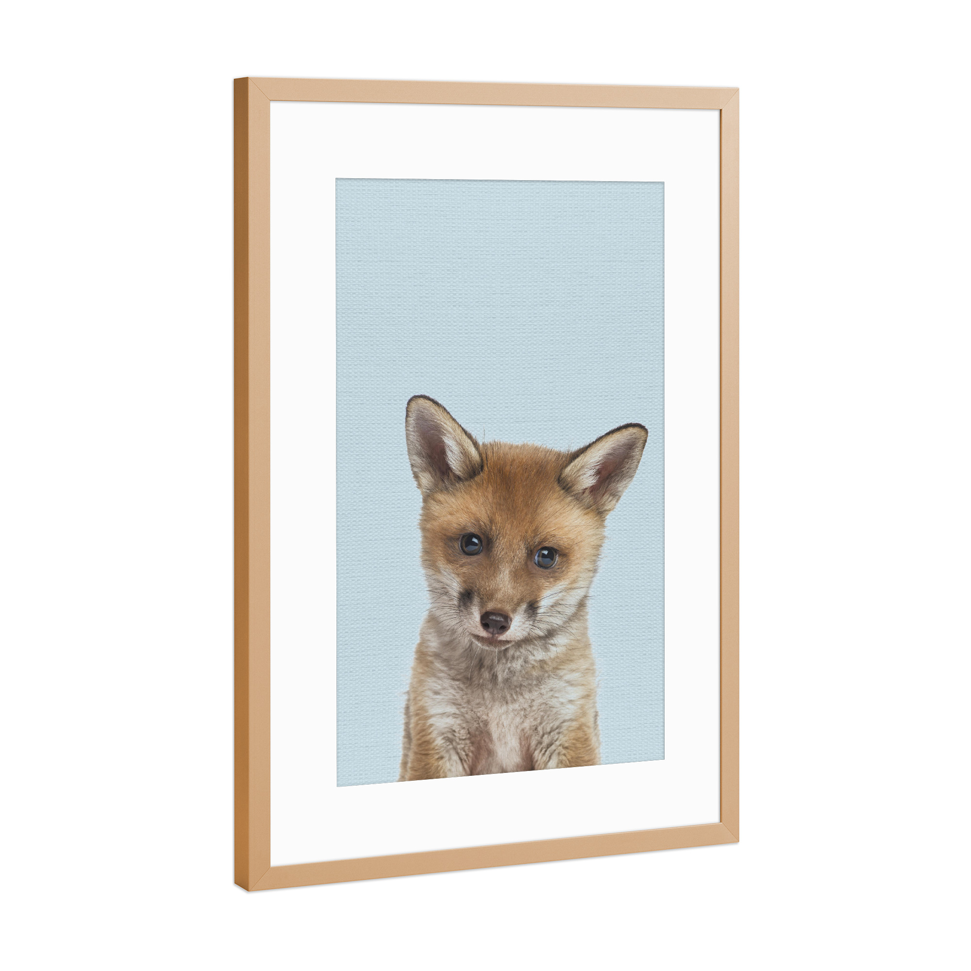 Poster mit Rahmen Kupfer "Baby Fox" artboxONE - Für Kinder,Tiere