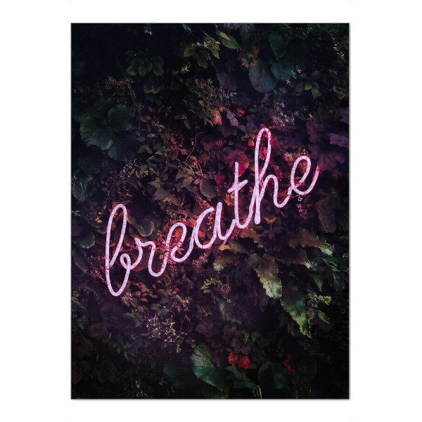 Puzzle Ravensburger "Neon Breathe" artboxONE - Typografie,Abstrakt - Atmen sie,Rosa,Neon,Leuchtreklame,Typografie,Foto,Tropisch,Atmen