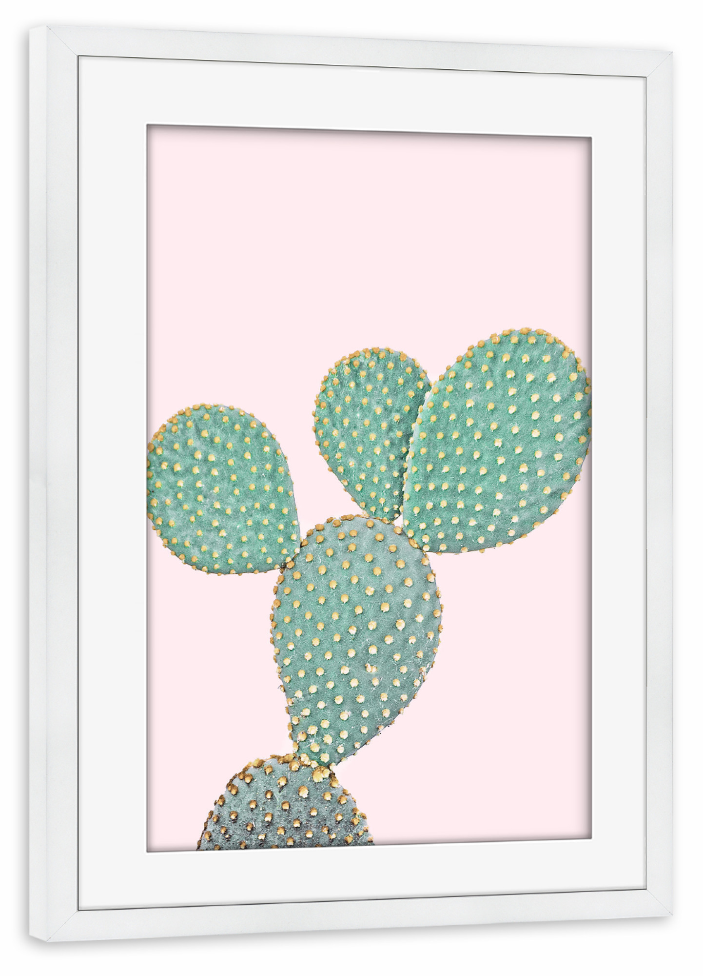 Poster mit Rahmen weiß "Blush Cactus Two" artboxONE - Natur,Floral