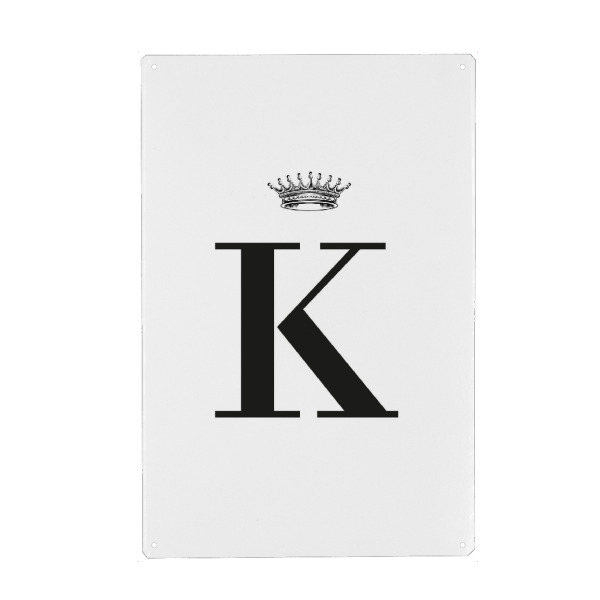 Metall Poster "K Queen" artboxONE - Schwarzweiß,Buchstaben,Buchstaben / K