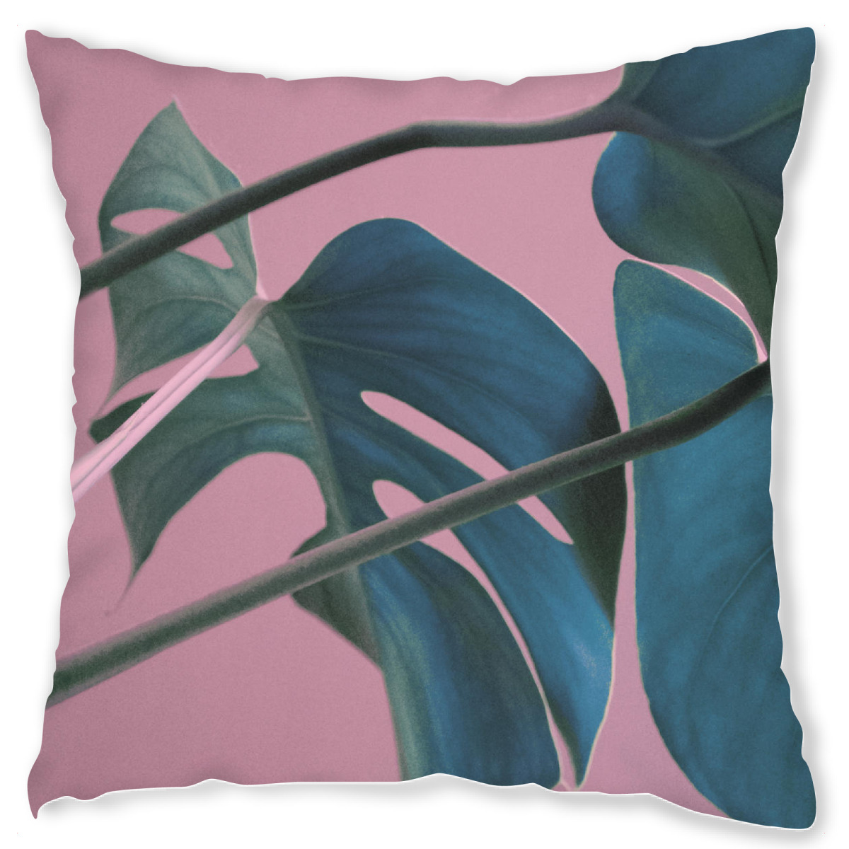 Design-Kissen "Sweet Pink Monstera Leaves" artboxONE - Natur,Floral - Monstera,Leaf,Pink,Tropical,Jungle,Plant,Exotic,Sweet,Pflanze,Blatt