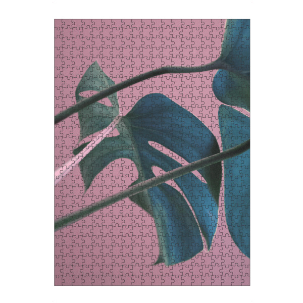 Puzzle Ravensburger "Sweet Pink Monstera Leaves" artboxONE - Natur,Floral - Monstera,Leaf,Pink,Tropical,Jungle,Plant,Exotic,Sweet,Pflanze,Blatt