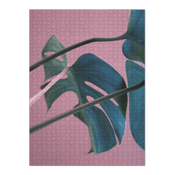 Puzzle Ravensburger "Sweet Pink Monstera Leaves" artboxONE - Natur,Floral - Monstera,Leaf,Pink,Tropical,Jungle,Plant,Exotic,Sweet,Pflanze,Blatt