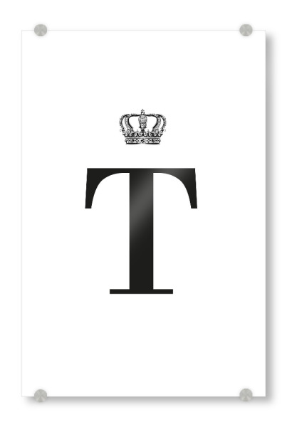 Acrylglasbild "T King" artboxONE - Schwarzweiß,Buchstaben,Buchstaben / T