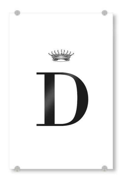 Acrylglasbild "D Queen" artboxONE - Schwarzweiß,Buchstaben,Buchstaben / D