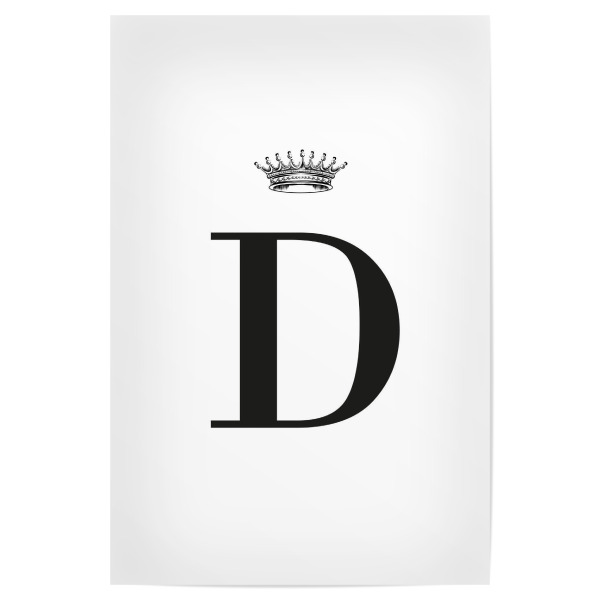 Poster 30x20 cm "D Queen" artboxONE - Schwarzweiß,Buchstaben,Buchstaben / D