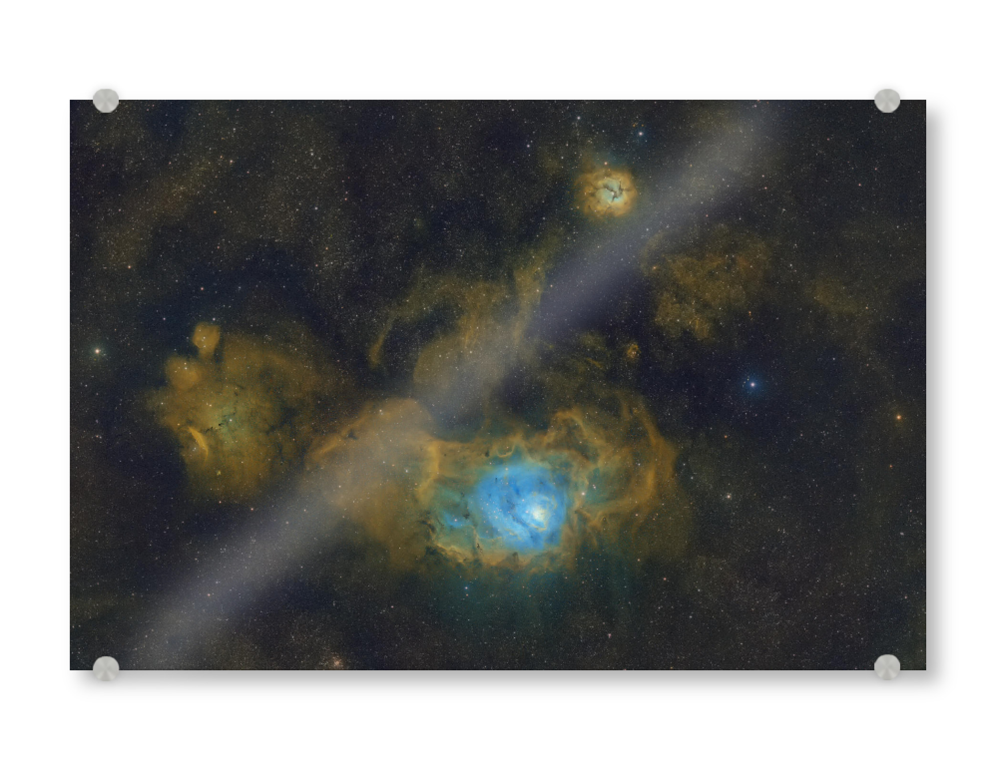 Acrylglasbild "Lagunen- und Trifidnebel Hubble" artboxONE - Natur