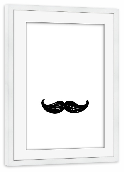 Poster mit Rahmen weiß "Mustache - part of a set" artboxONE - Schwarzweiß,Fashion,Für Papa,Männer