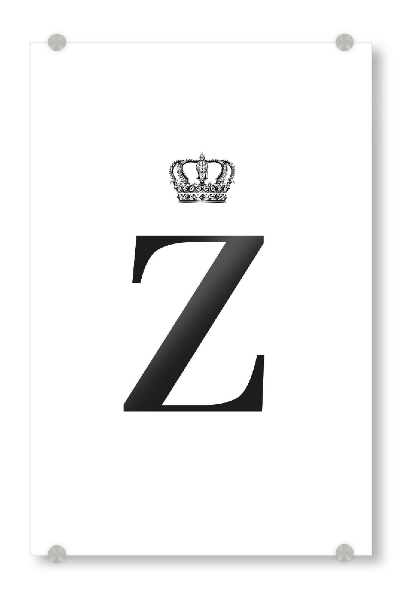 Acrylglasbild "Z King" artboxONE - Schwarzweiß,Buchstaben,Buchstaben / Z