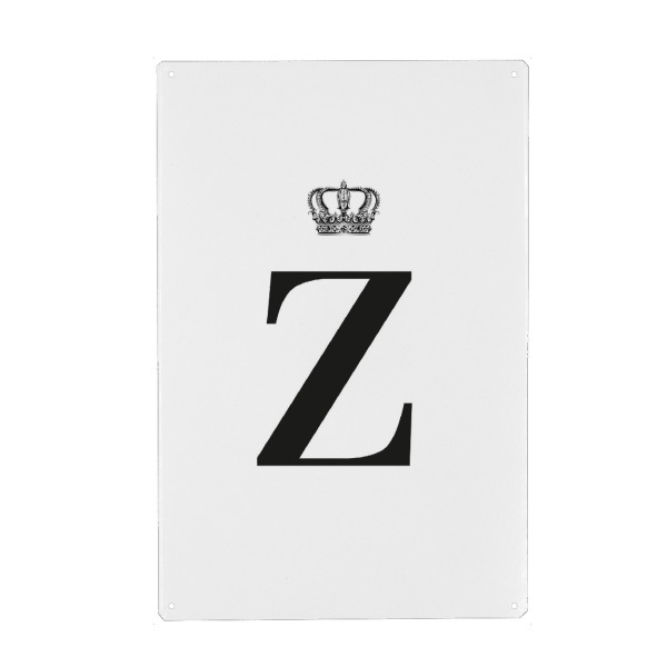 Metall Poster "Z King" artboxONE - Schwarzweiß,Buchstaben,Buchstaben / Z