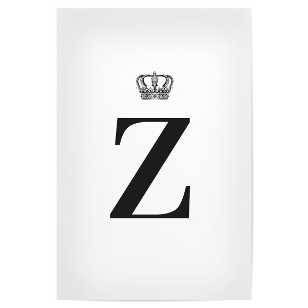 Poster 30x20 cm "Z King" artboxONE - Schwarzweiß,Buchstaben,Buchstaben / Z