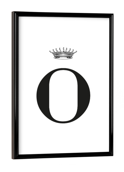 Poster mit schwarzem Rahmen "O Queen" artboxONE - Schwarzweiß,Buchstaben,Buchstaben / O