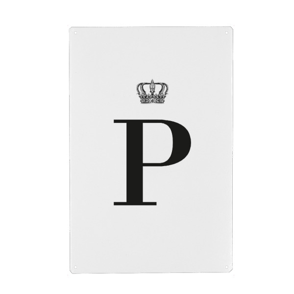 Metall Poster "P King" artboxONE - Schwarzweiß,Buchstaben,Buchstaben / P