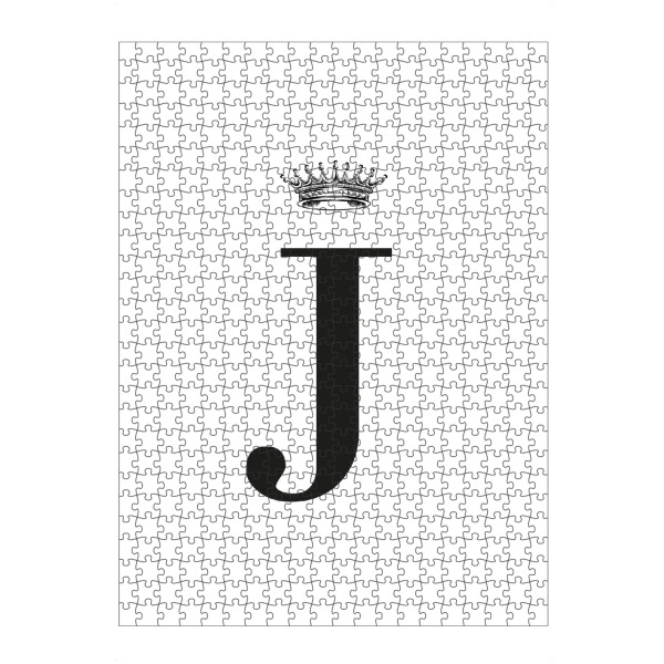 artboxONE Puzzle "J Queen" artboxONE - Schwarzweiß,Buchstaben,Buchstaben / J