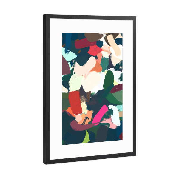 Poster mit Rahmen Schwarz (Metallic) "Brunch at Ti Amo's" artboxONE - Abstrakt