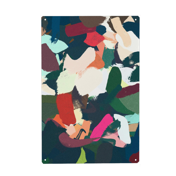 Holzbild "Brunch at Ti Amo's" artboxONE - Abstrakt - Abstract,Bold,Colorful,Dark,Blue,Green,Red,Pink,Pearl,White,Mint,Random,Shapes,Exotic