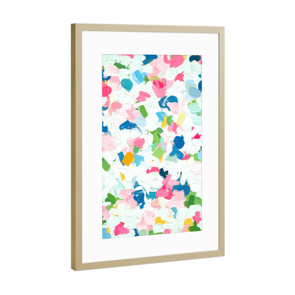 Poster mit Rahmen Gold "Meadow Painting" artboxONE - Abstrakt