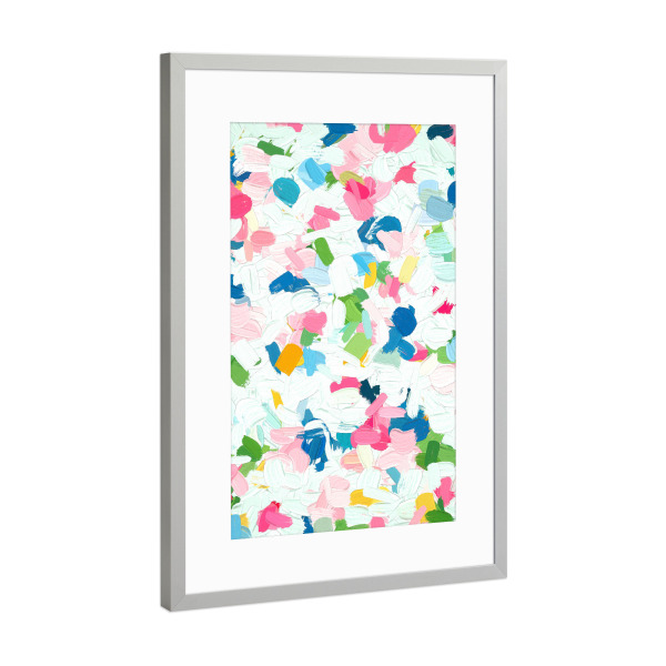 Poster mit Rahmen Silber "Meadow Painting" artboxONE - Abstrakt