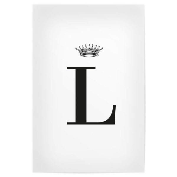 Poster "L Queen" artboxONE - Schwarzweiß,Buchstaben,Buchstaben / L