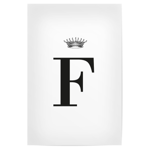 Poster 30x20 cm "F Queen" artboxONE - Schwarzweiß,Buchstaben,Buchstaben / F