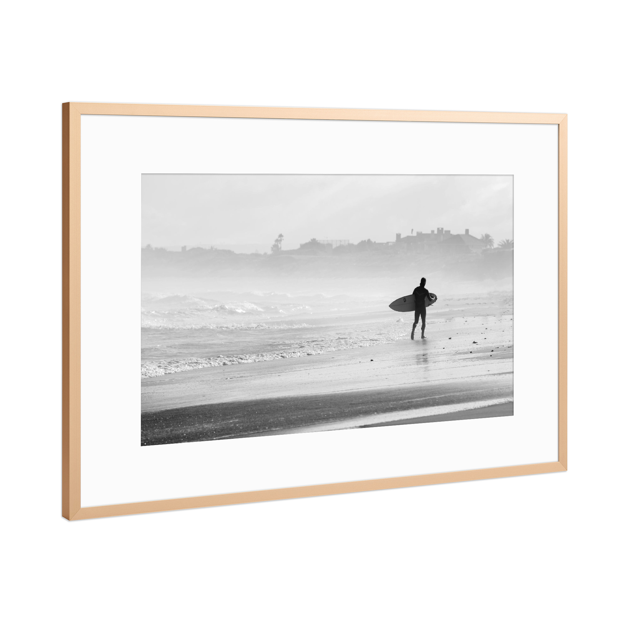 Poster mit Rahmen Kupfer "Surf Photography" artboxONE - Natur,Schwarzweiß,Reise / Strand und Meer,Sport / Motivation