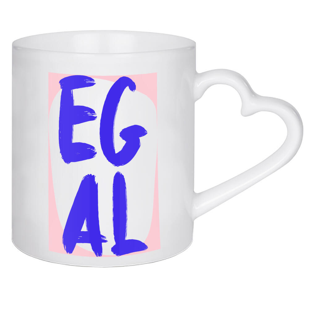 Herztasse "Egal - Rosablau" artboxONE - Typografie,Abstrakt,Lustig