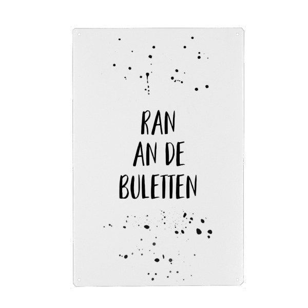 Holzbild "Berlinerisch RAN AN DE BULETTEN" artboxONE - Typografie,Schwarzweiß
