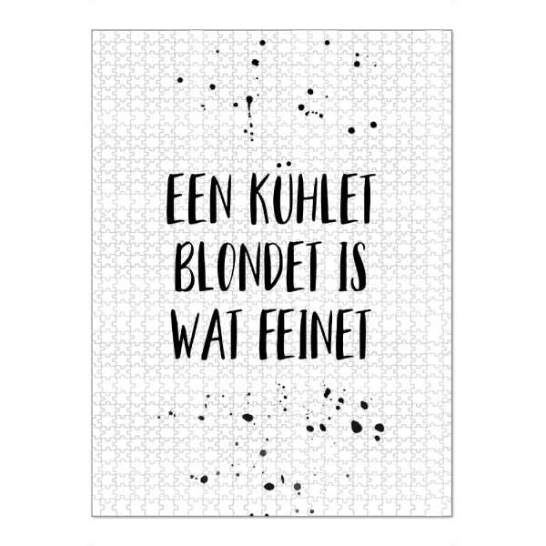 Puzzle Ravensburger "EEN KÜHLET BLONDET IS WAT FEINET" artboxONE - Typografie,Essen & Trinken,Schwarzweiß,Essen & Trinken / Alkohol