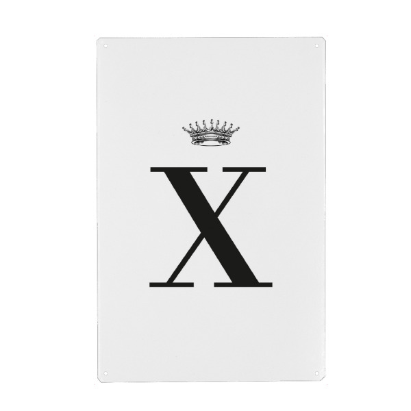 Metall Poster "X Queen" artboxONE - Schwarzweiß,Buchstaben,Buchstaben / X