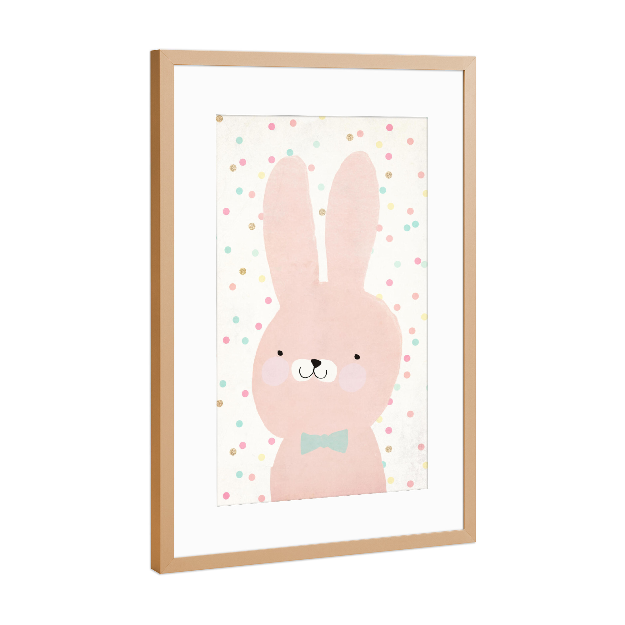 Poster mit Rahmen Kupfer "Häsin Hanni" artboxONE - Für Kinder,Tiere