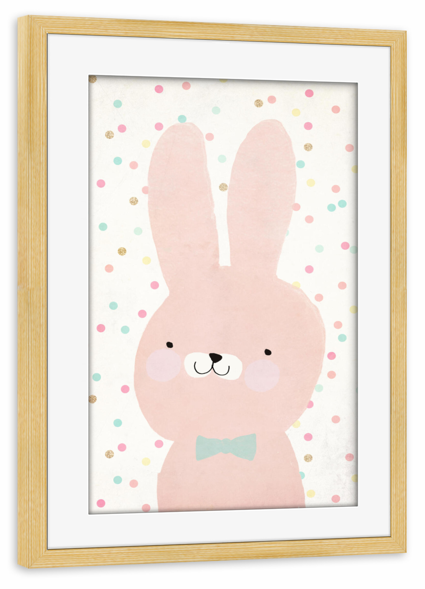 Poster mit Rahmen kiefer "Häsin Hanni" artboxONE - Für Kinder,Tiere